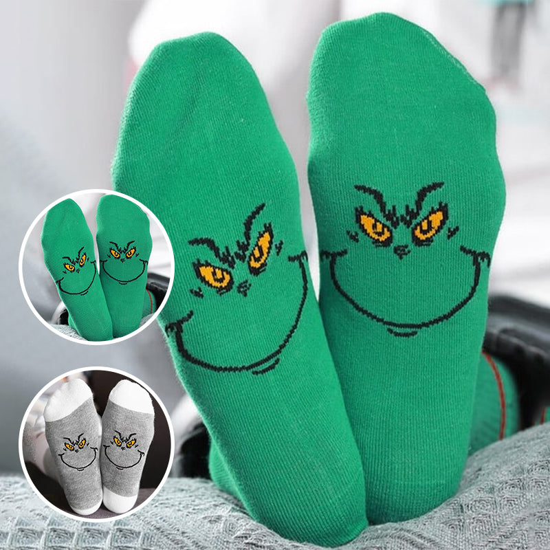 Monstersocken mit Grünhaarigem Muster