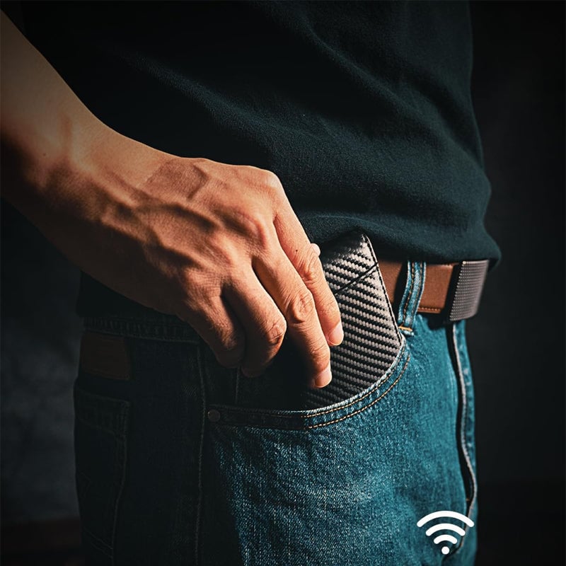 Echtes Leder Anti-Diebstahl-Swipe-Kartenetui