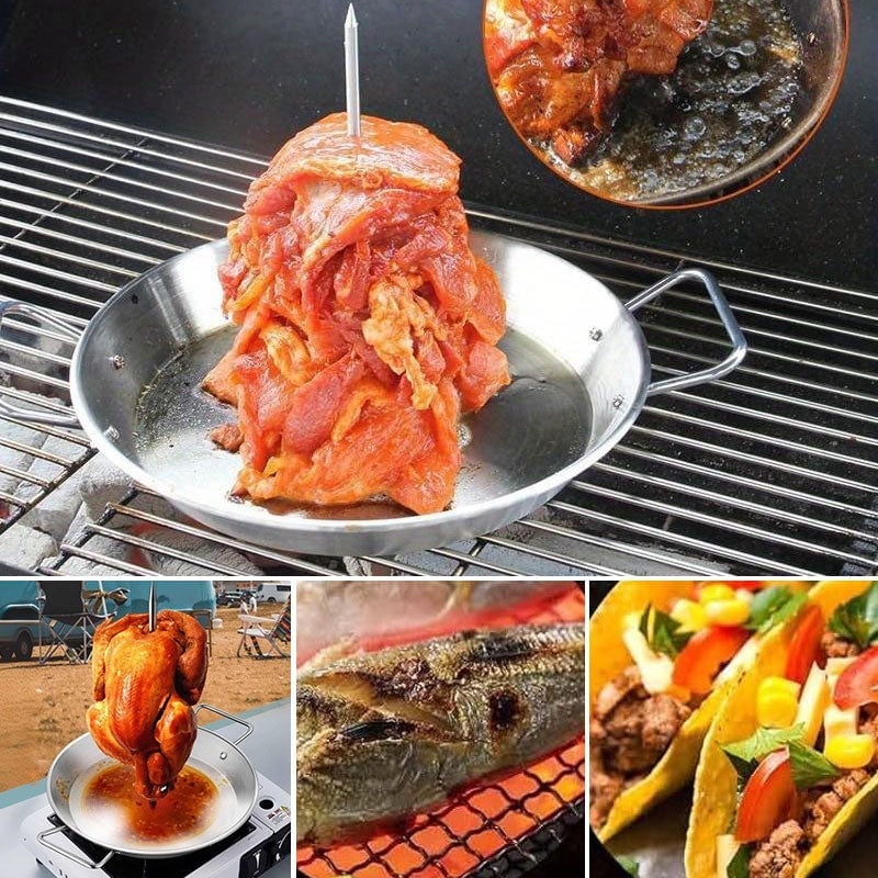 Edelstahl-Grillpfanne mit vertikaler Schraube