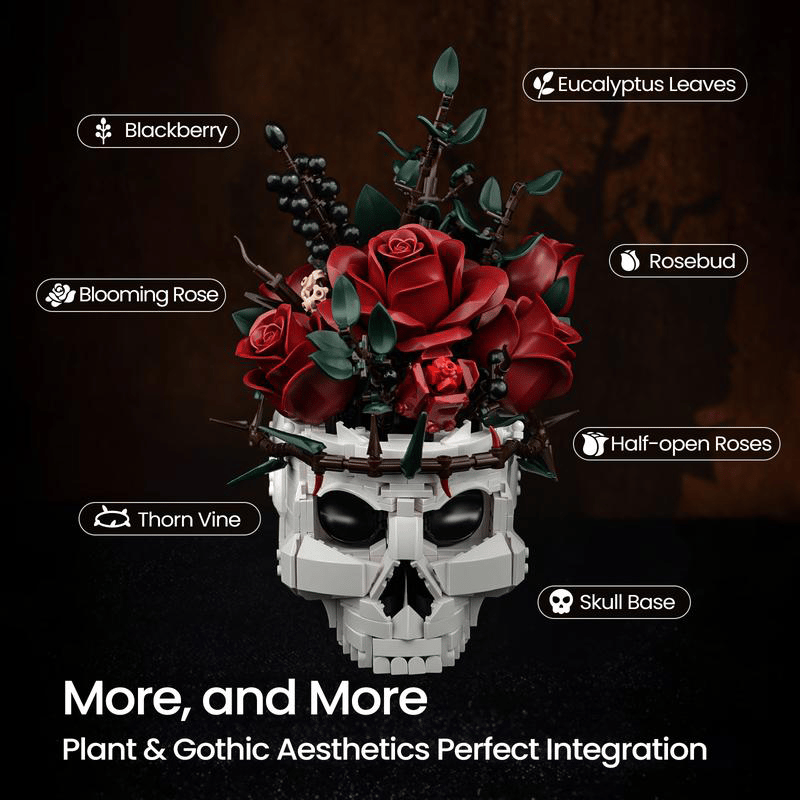 Skull and rose jigsaw puzzle
