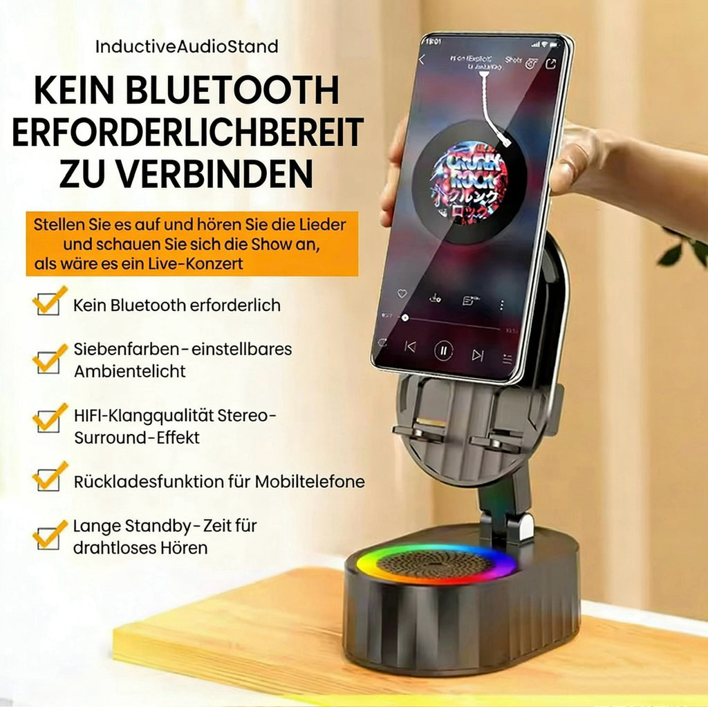 360° verstellbarer Handyhalter mit integriertem Bluetooth-Lautsprecher