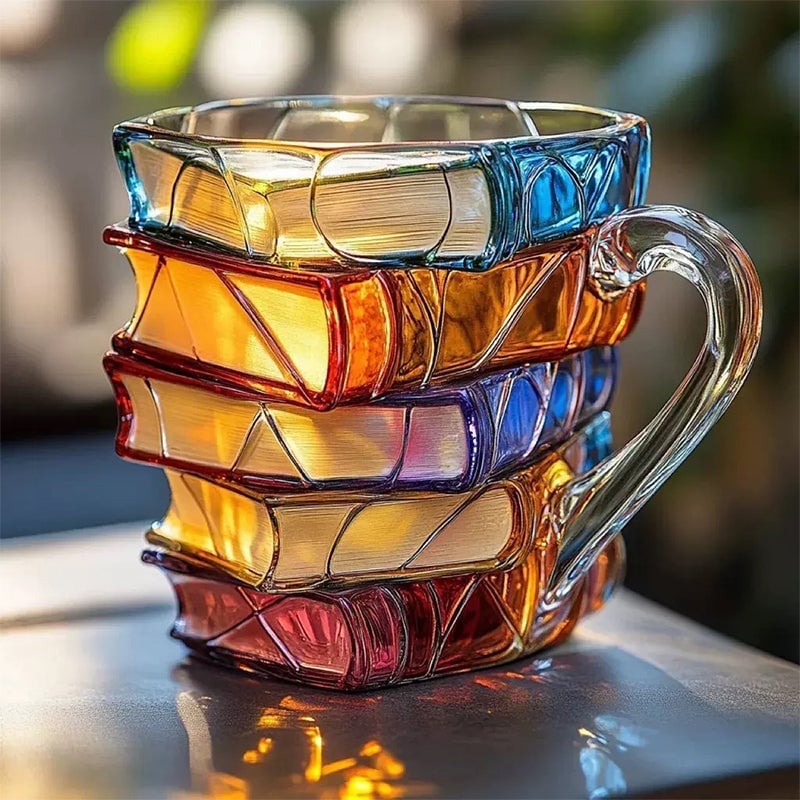 Handbemalte Buch-Kaffeetasse