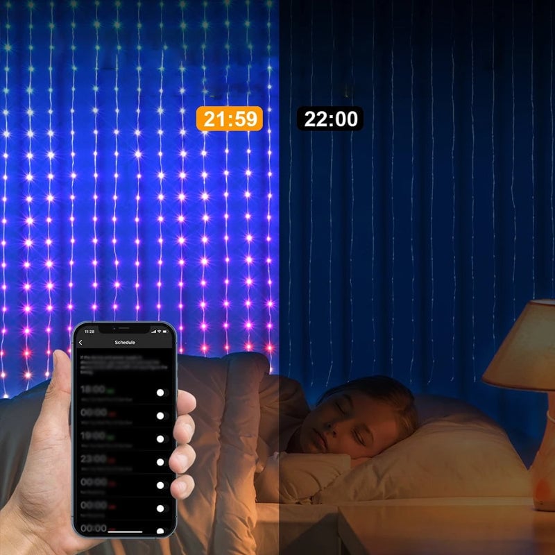 Color Waves LED-Lichtvorhänge mit Musiksynchronisation
