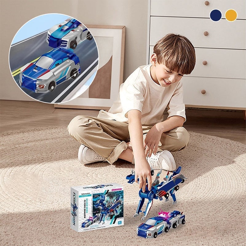 2-in-1 Magnetische Autos: Drachen und Einhörner