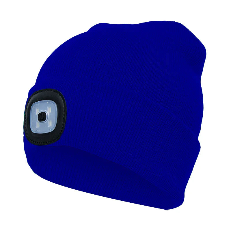 Abziehbar LED Stirnlampe Beanie Mütze