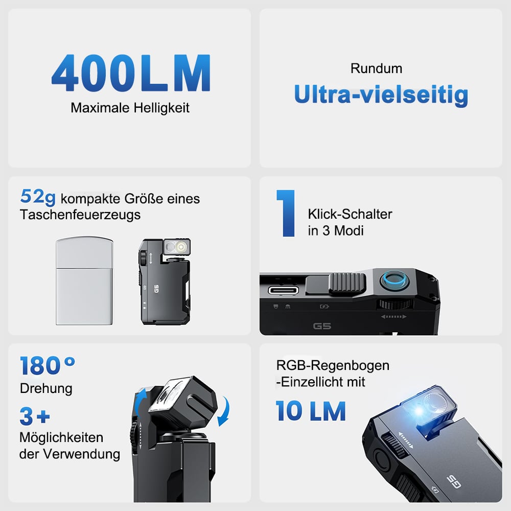 G5 EDC Lampe mit 400 Lumen