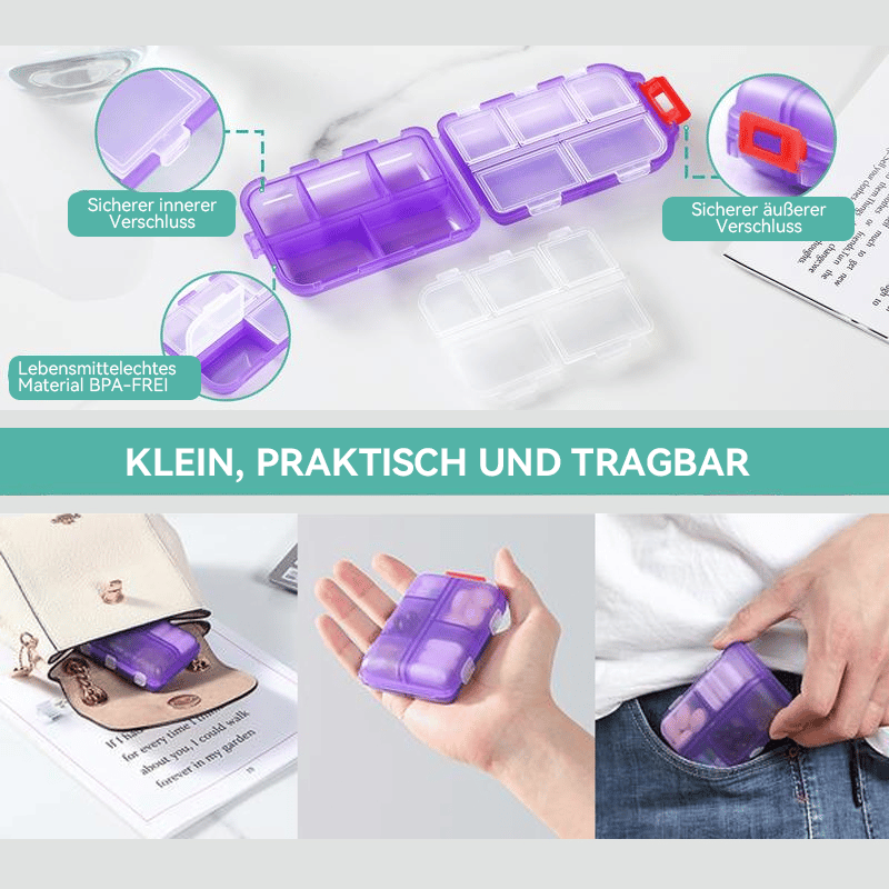Reise-Pillenbox (161 Etiketten zur individuellen Gestaltung)