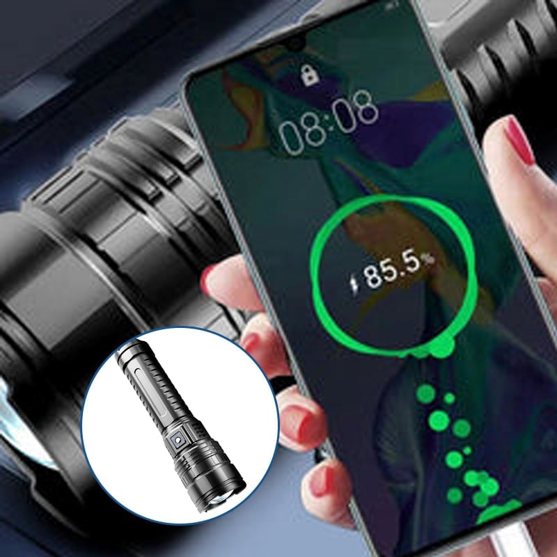 Multifunktionale Weiße Laser-Taschenlampe mit Teleskop-Zoom