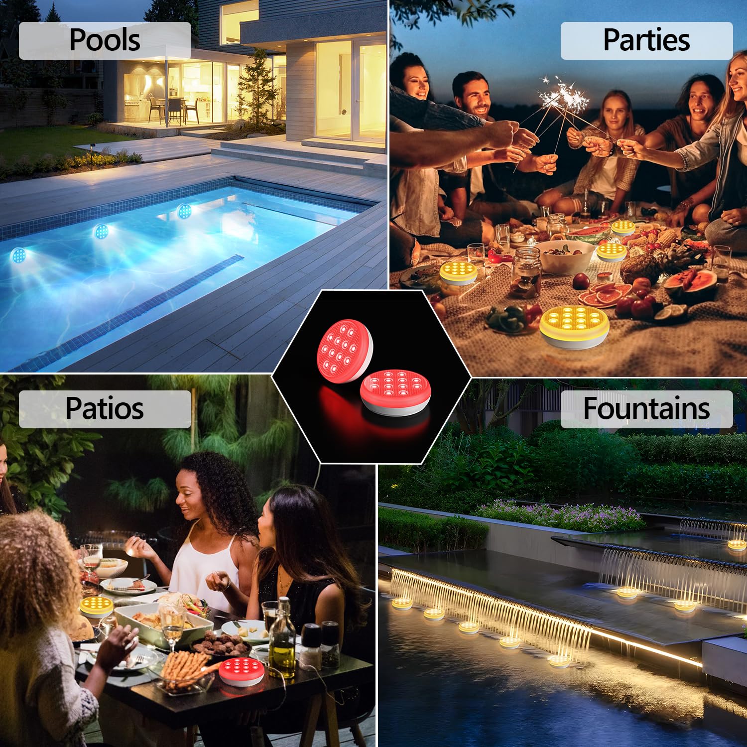 Doppelschichtiges wasserdichtes selbstklebendes LED-Poollicht