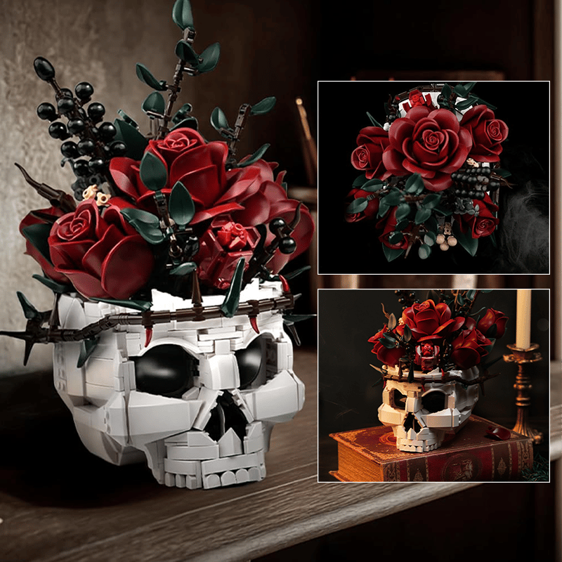 Skull and rose jigsaw puzzle