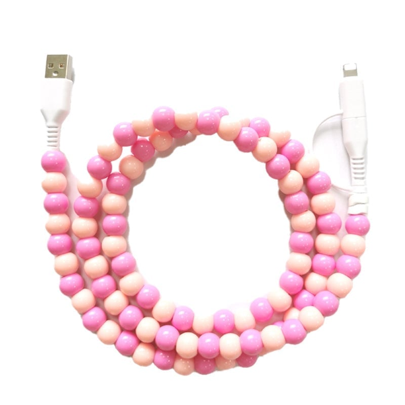 Kreatives 2-in-1-Datenkabel mit Perlen