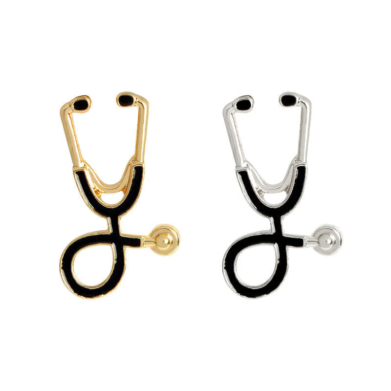 EKG und Stethoskop Mini-Brosche