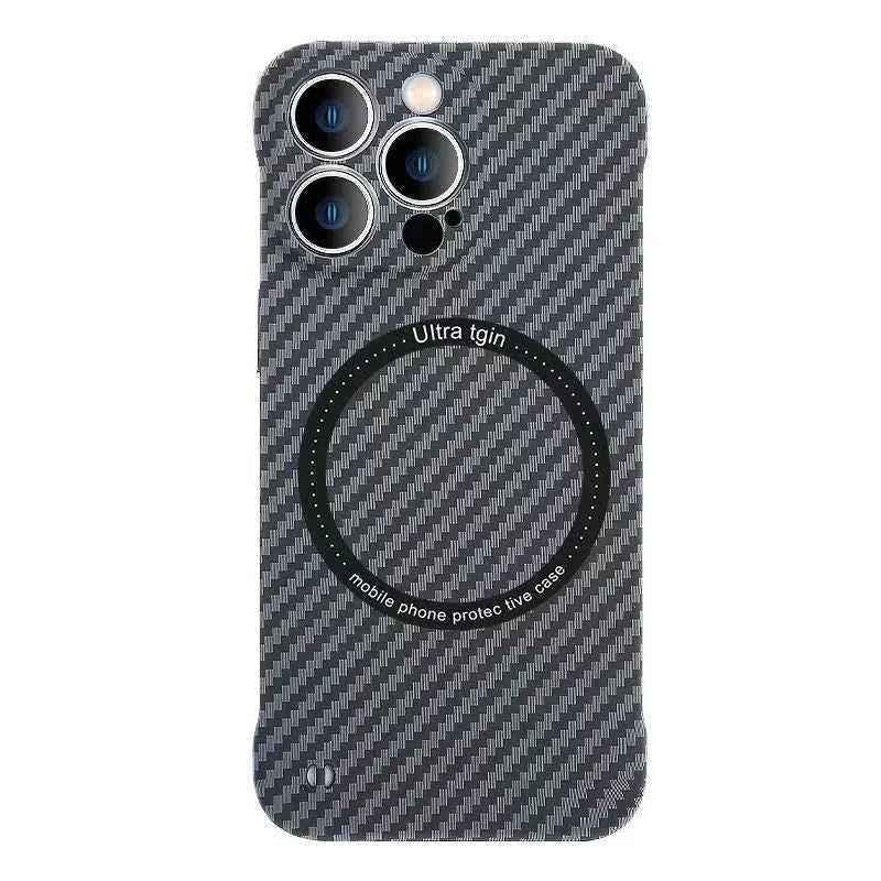 Rahmenlose Magnetische Handyhülle aus Karbonfaser für iPhone
