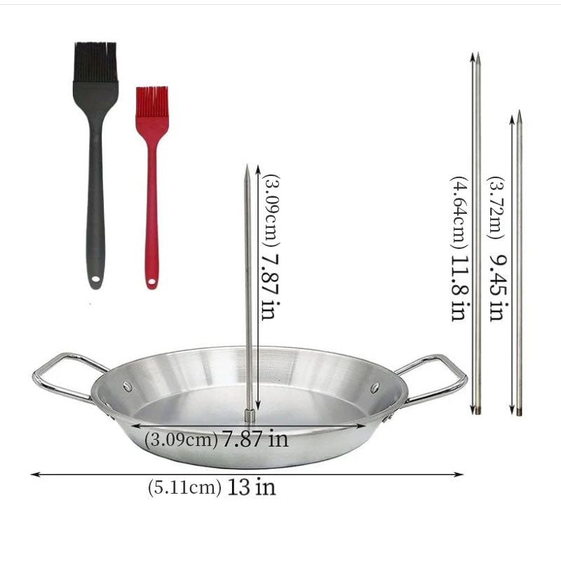 Edelstahl-Grillpfanne mit vertikaler Schraube