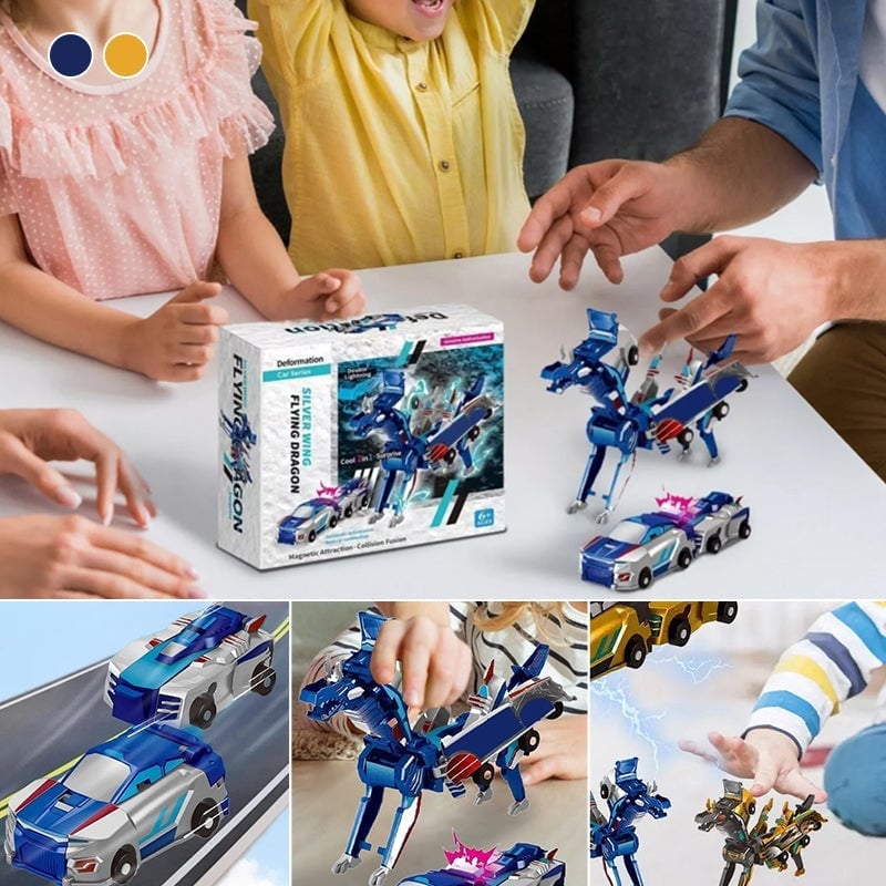 2-in-1 Magnetische Autos: Drachen und Einhörner