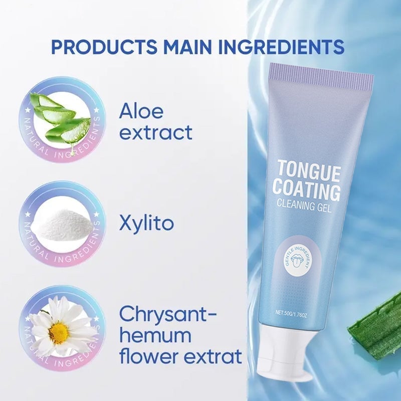 Tongue Cleaning Gel & Brush Bundle for Refreshing Oral Care