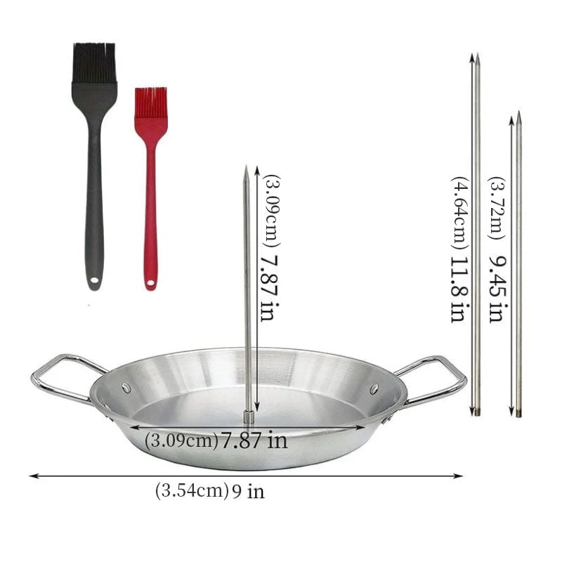 Edelstahl-Grillpfanne mit vertikaler Schraube
