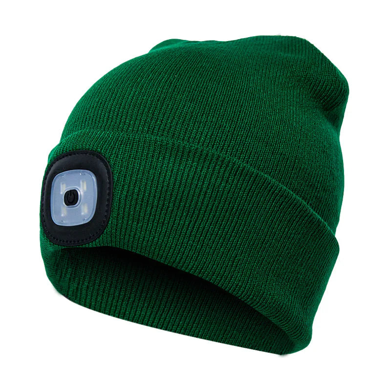 Abziehbar LED Stirnlampe Beanie Mütze