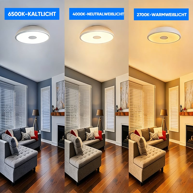 3-in-1: Intelligente LED-Deckenleuchte mit Bluetooth-Lautsprecher