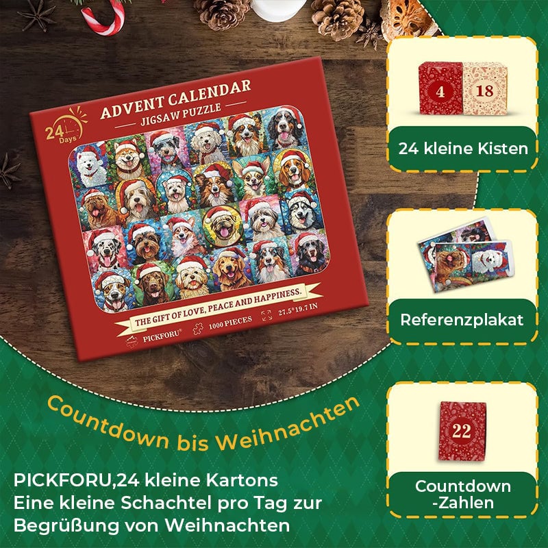 Frohe Weihnachten Hunde Puzzle 1000 Teile