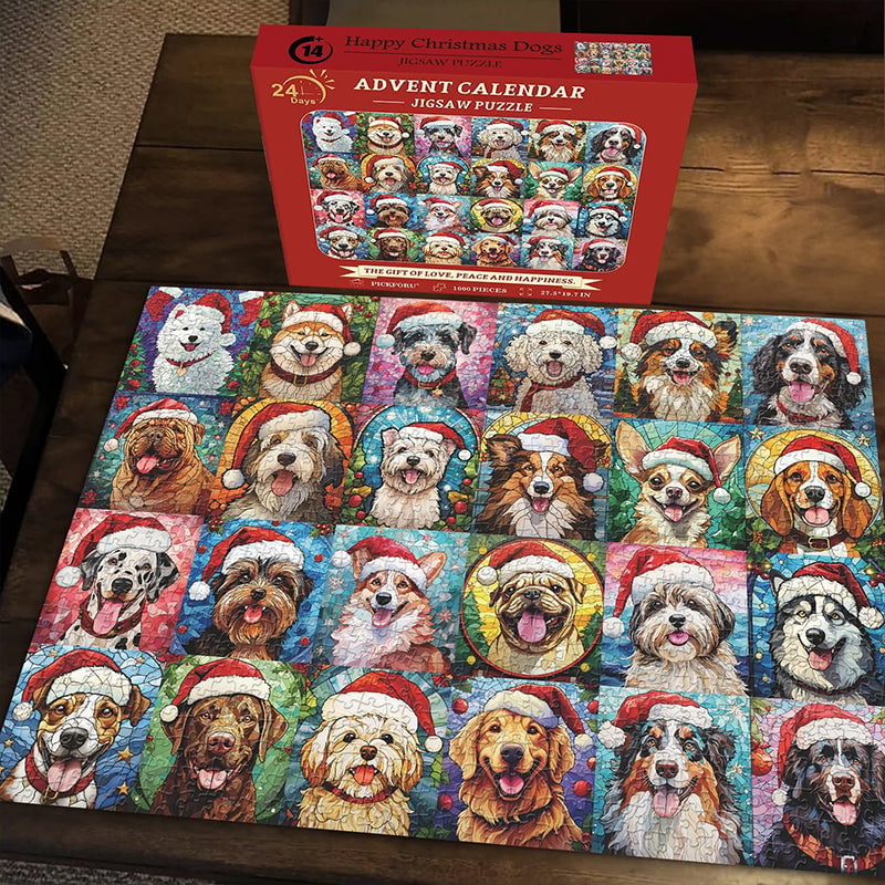 Frohe Weihnachten Hunde Puzzle 1000 Teile