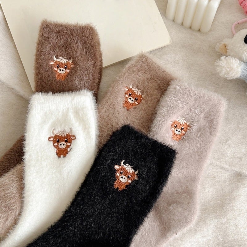 Niedliche Kuh-Pantoffel-Socken