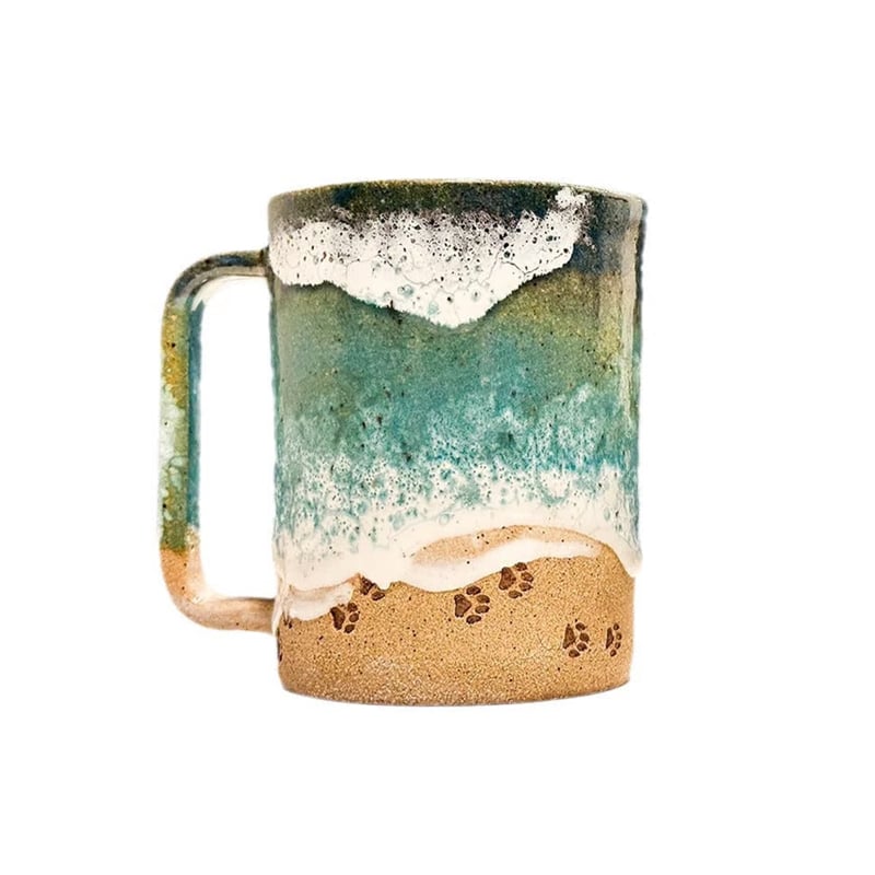 Pfote drucken Ozean Shoreline Becher