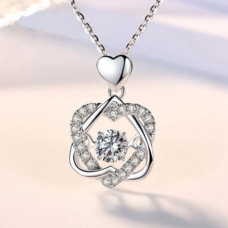 Herz-Halsketten-Set mit Rose