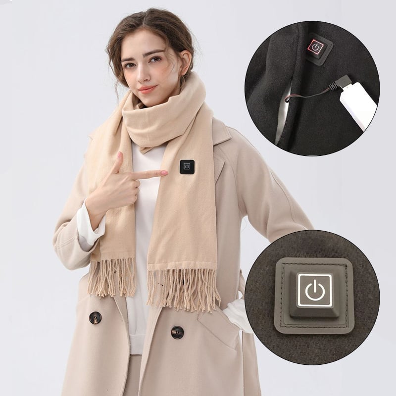 Beheizbarer Kuschelschal in Kaschmir-Optik