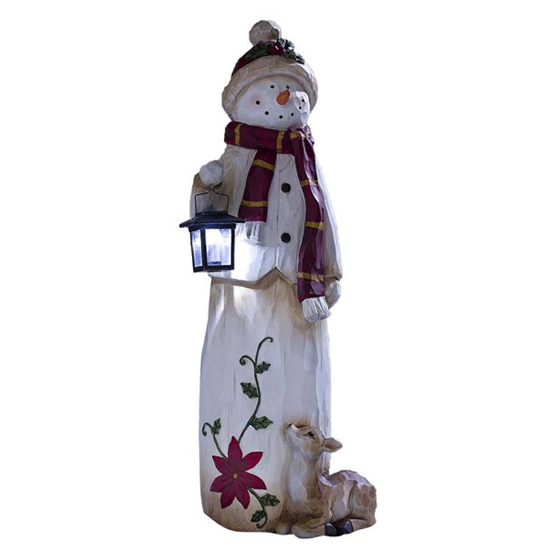 Waldschneemann mit Solarlaterne