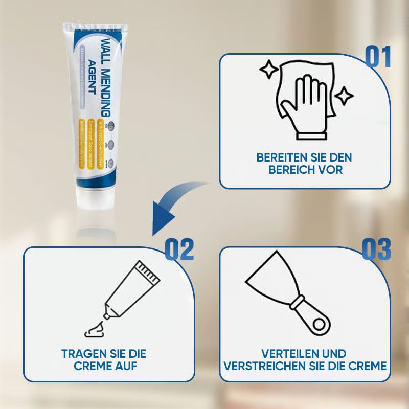 Effizientes Trockenbau-Reparaturset mit Spachtel