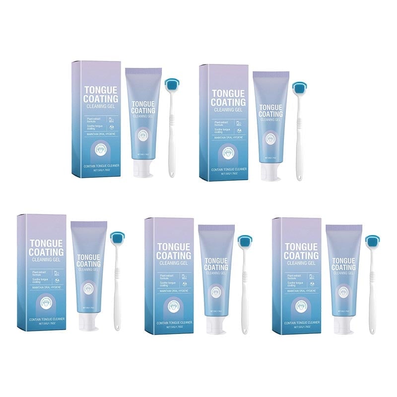 Tongue Cleaning Gel & Brush Bundle for Refreshing Oral Care