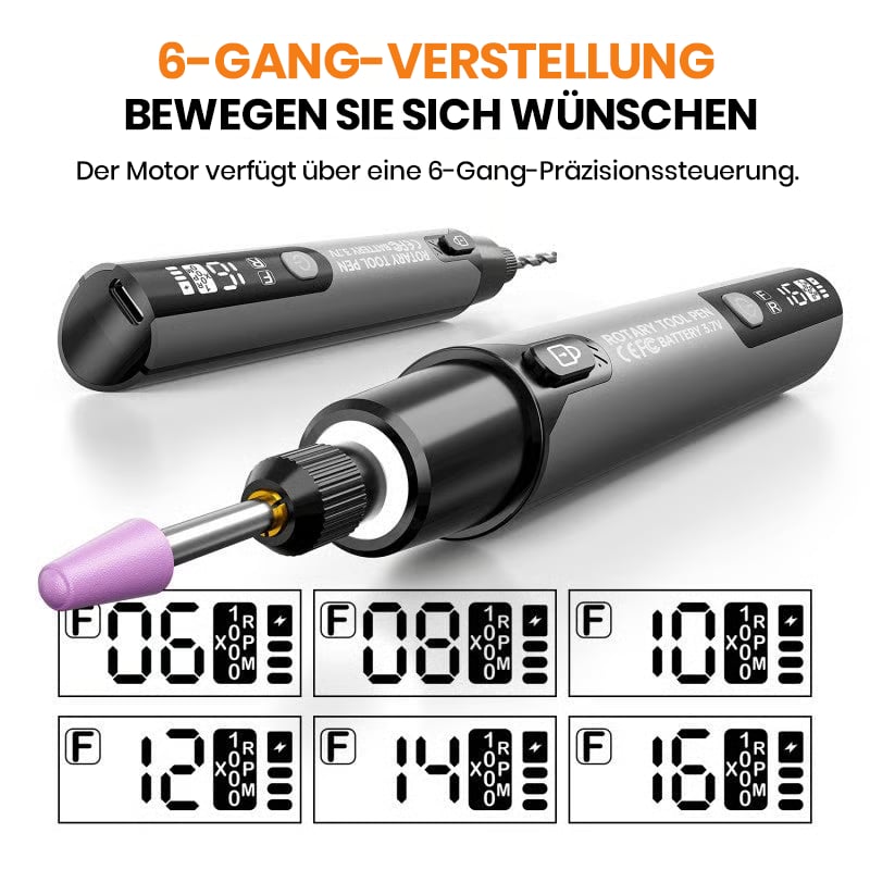 Mini-Elektro-Rotationswerkzeug-Set mit LED-Licht und Digitalanzeige