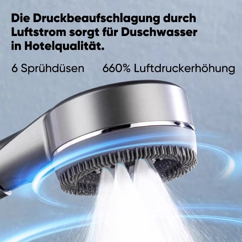 Bürstenförmiger, druckbeaufschlagter Duschkopf