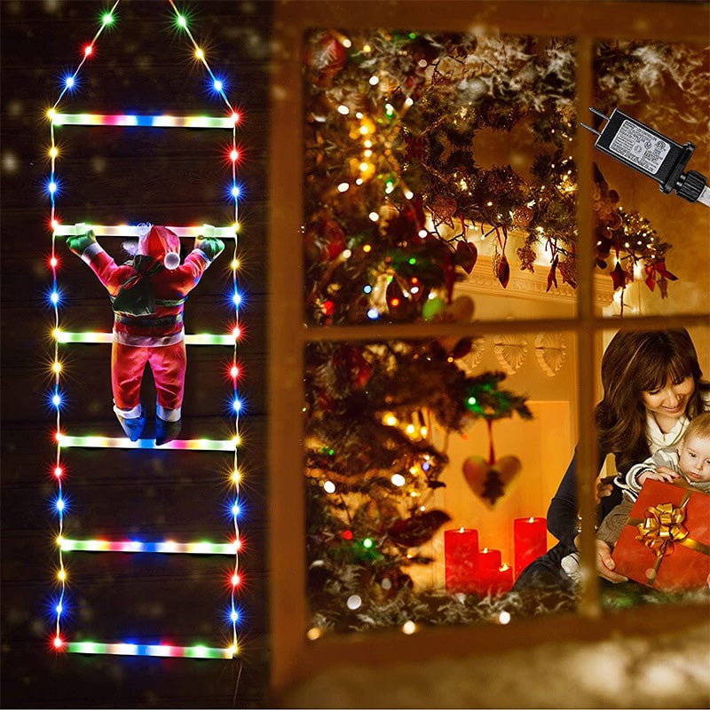 🪜Weihnachtsleiter-Dekolichter mit Weihnachtsmann