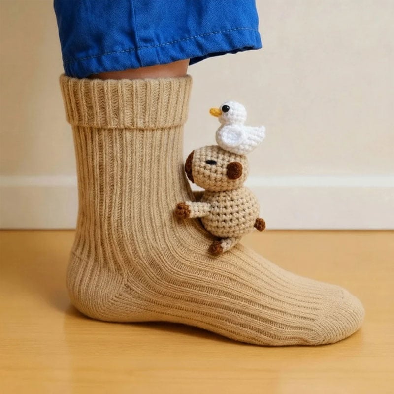 3D-gestrickte Tiersocken