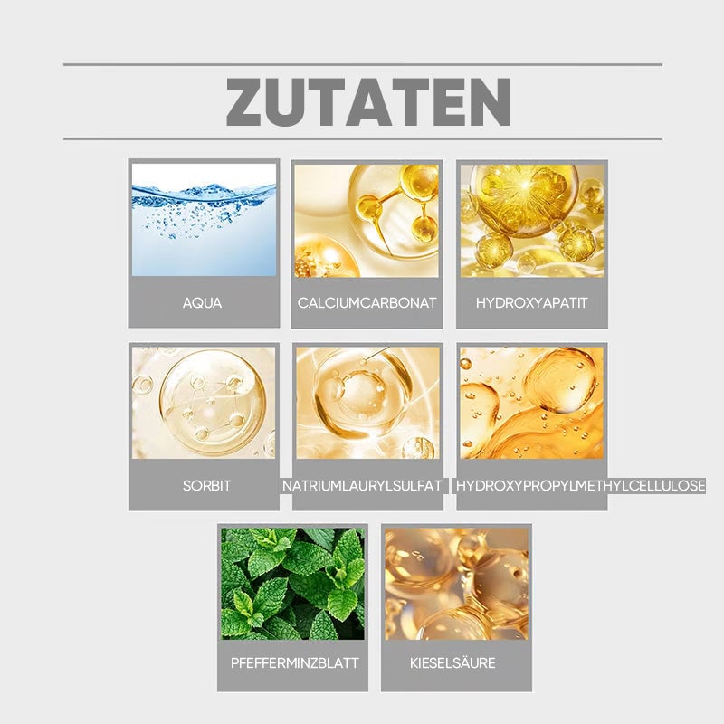 Hydroxylapatit-Zahnpasta zur Reparatur und Aufhellung der Zähne