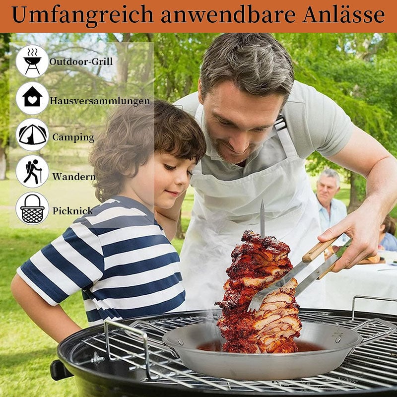 Edelstahl-Grillpfanne mit vertikaler Schraube