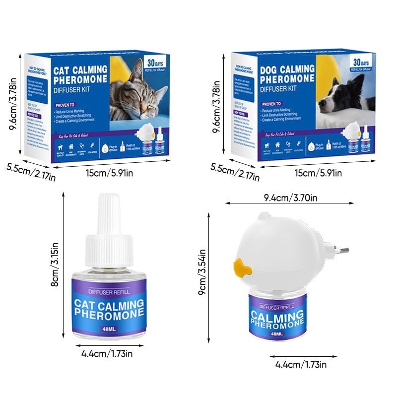 Pheromon-Diffusor-Set zur Beruhigung von Haustieren (Katze & Hund)