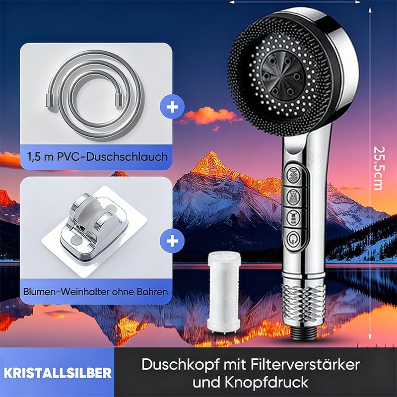 Bürstenförmiger, druckbeaufschlagter Duschkopf