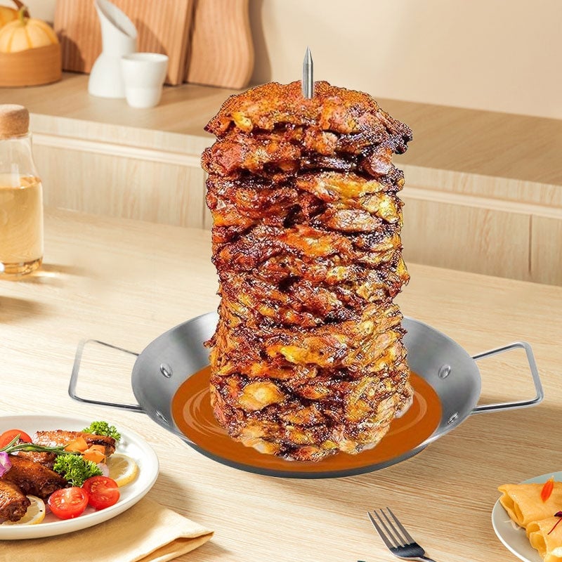 Edelstahl-Grillpfanne mit vertikaler Schraube
