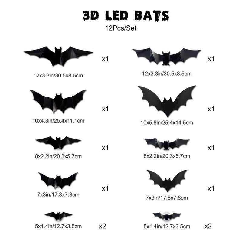 3D-Fledermaus-Design-LED-Dekoration
