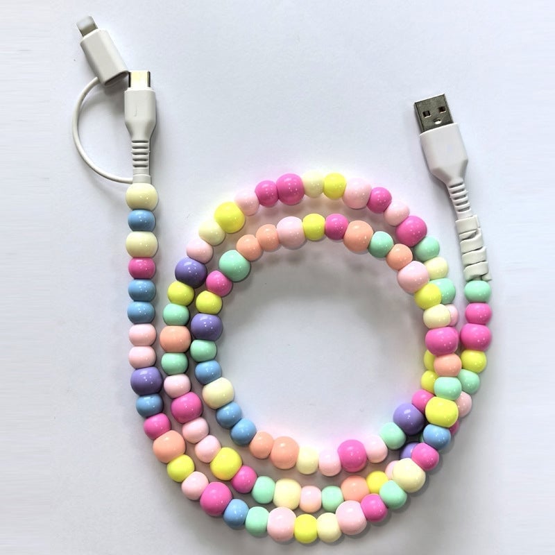 Kreatives 2-in-1-Datenkabel mit Perlen