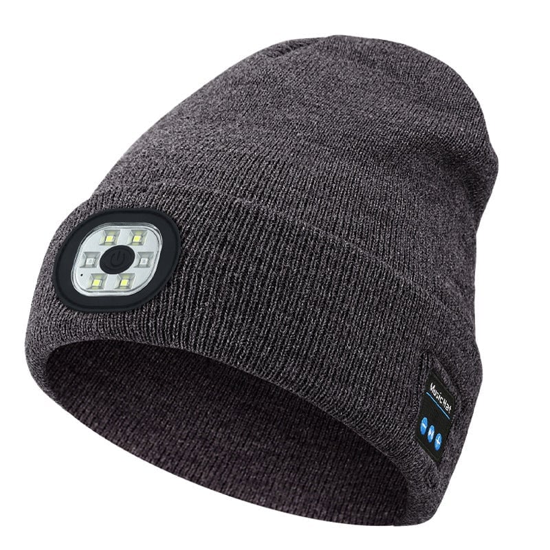 Bluetooth-Mütze mit LED-Licht & abnehmbaren Lautsprechern