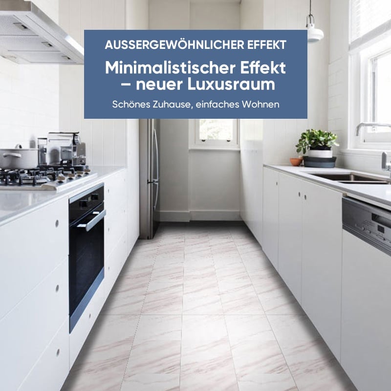 Marmor-Vinyl-Bodenfliesen zum Selbstkleben