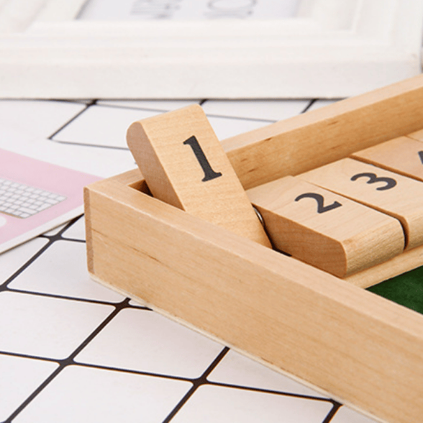 Shut The Box Game – Lustiges Tisch-Mathe-Spiel für Erwachsene und Kinder
