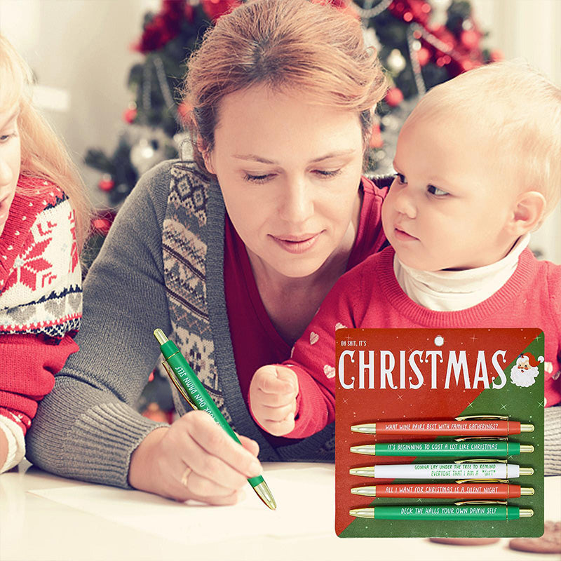 Weihnachtliches farblich abgestimmtes Signature Pen Set (5 Stück)