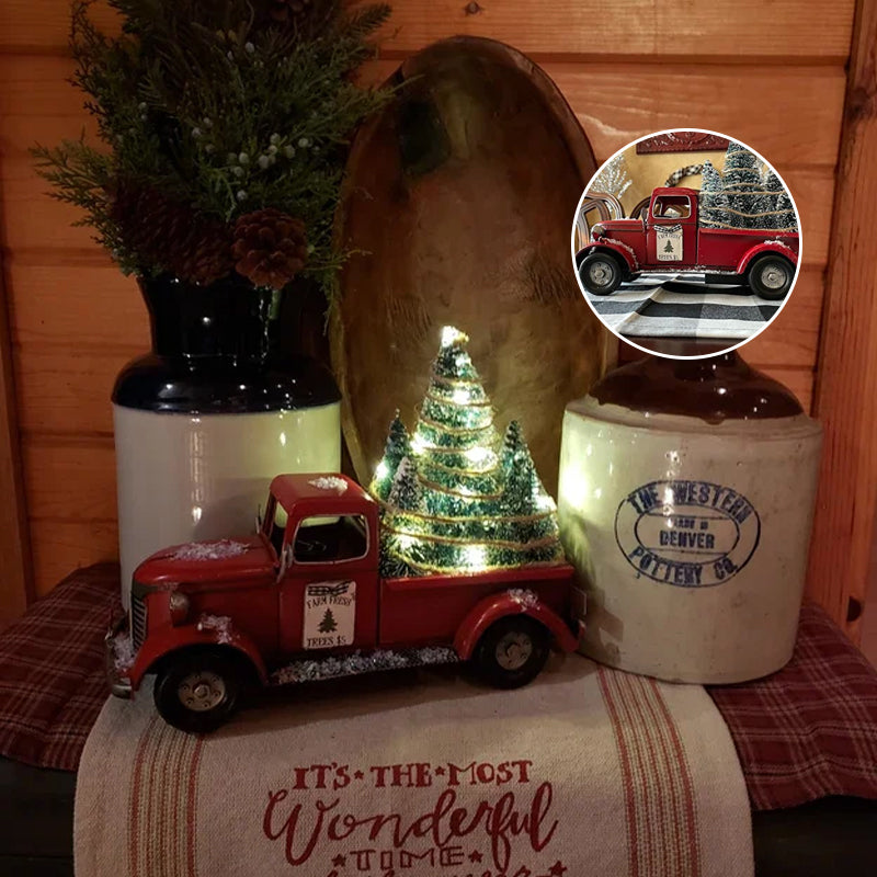 🎄Weihnachtsverkauf🔥Roter Bauernhof-LKW Weihnachten Dekorationen