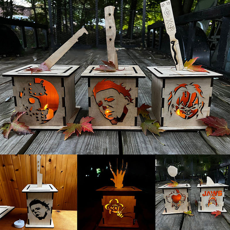 Horrorfigur Jack Lantern Holzdekoration