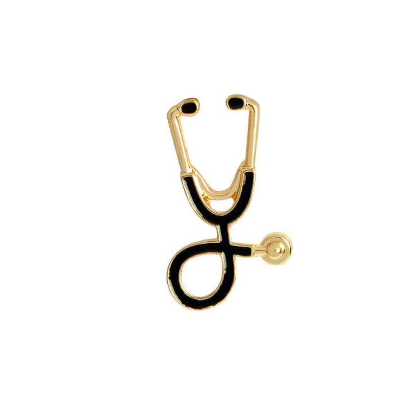 EKG und Stethoskop Mini-Brosche